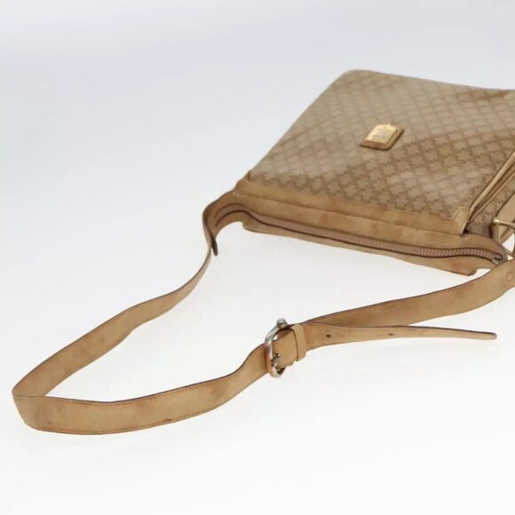 CELINE Macadam Canvas Shoulder Bag Beige Authentic - Picture 7 of 16